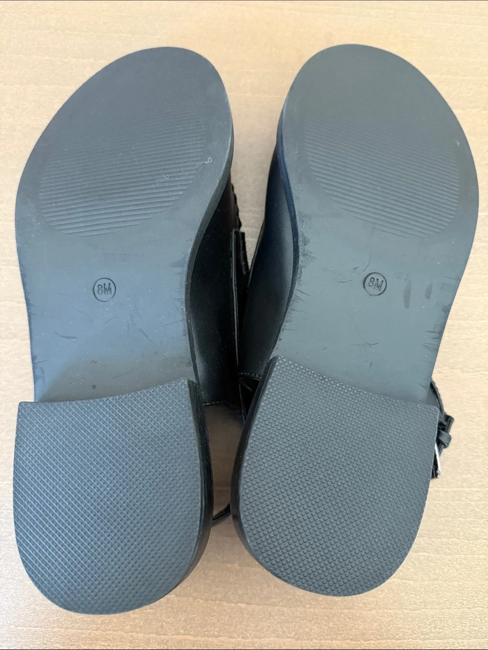 NWT Sincerely Jules Black Leather Slingback Penny Loafers